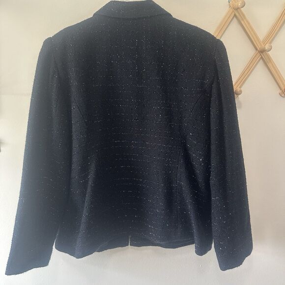 Sag Harbor Petite Black Sparkly Blazer Size 14 Petite - Picture 4 of 5